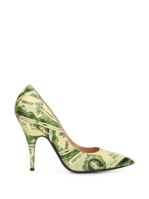 Moschino escarpins à bout pointu et imprimé dollar