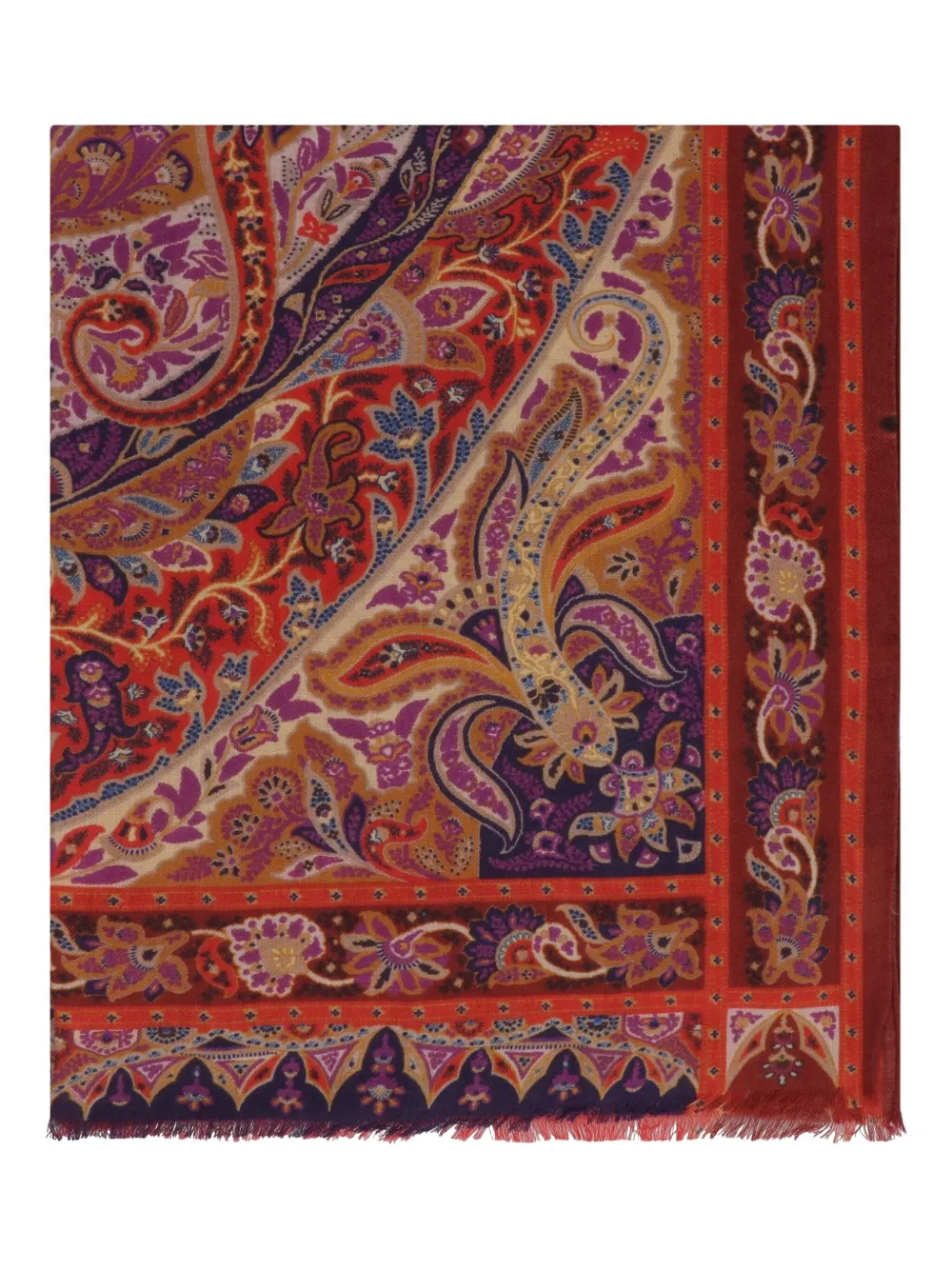 ETRO paisley-pattern frayed scarf | Red | Image 1