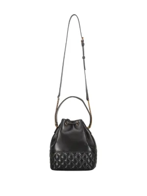 【VERSACE】 ヴェルサーチ ラムレザー バケットバッグ 黒 90_1020089-