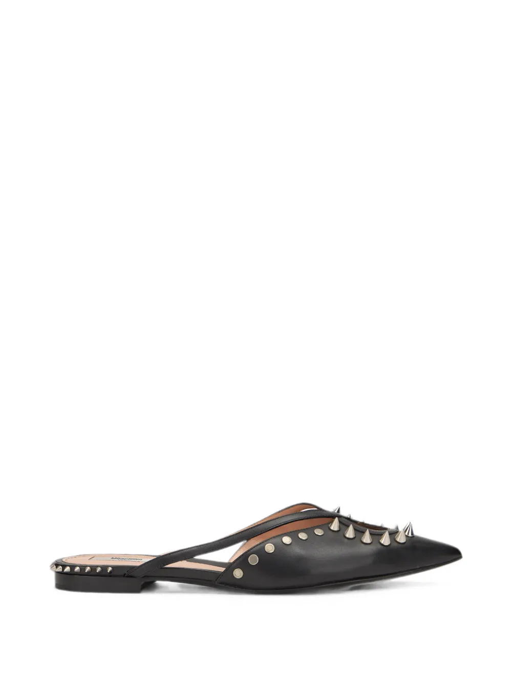 Moschino spike-embellished pointed-toe flat mules - Schwarz