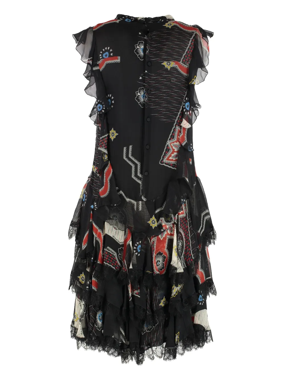 ETRO ruffled print dress - Zwart