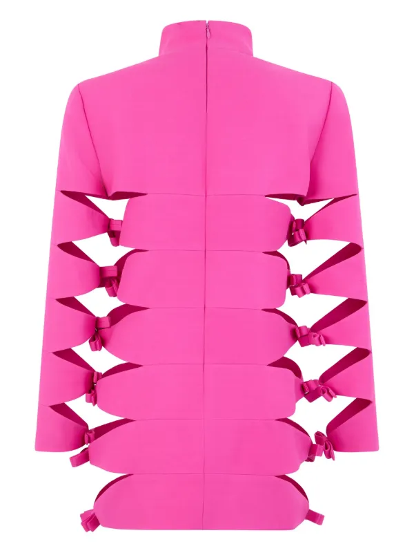valentino pink mini dress Valentino - Pink Crepe Couture Rose Mini Dress