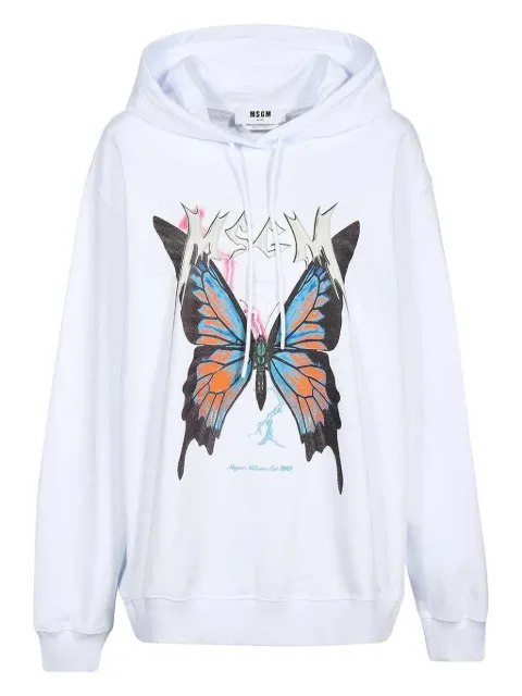 MSGM butterfly-print hoodie