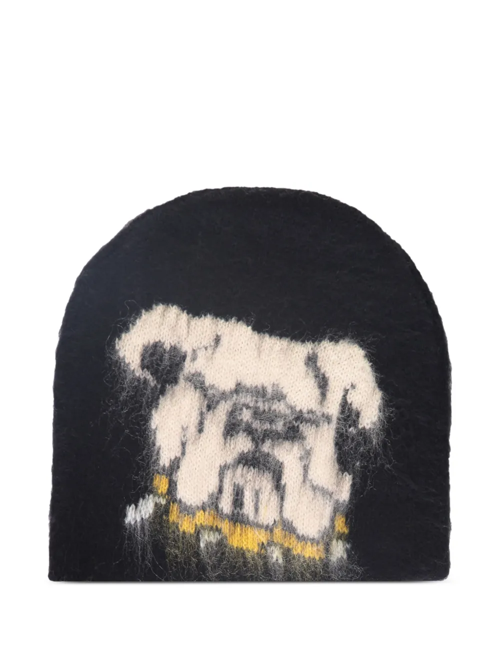 MARKET Gebreide intarsia muts Zwart