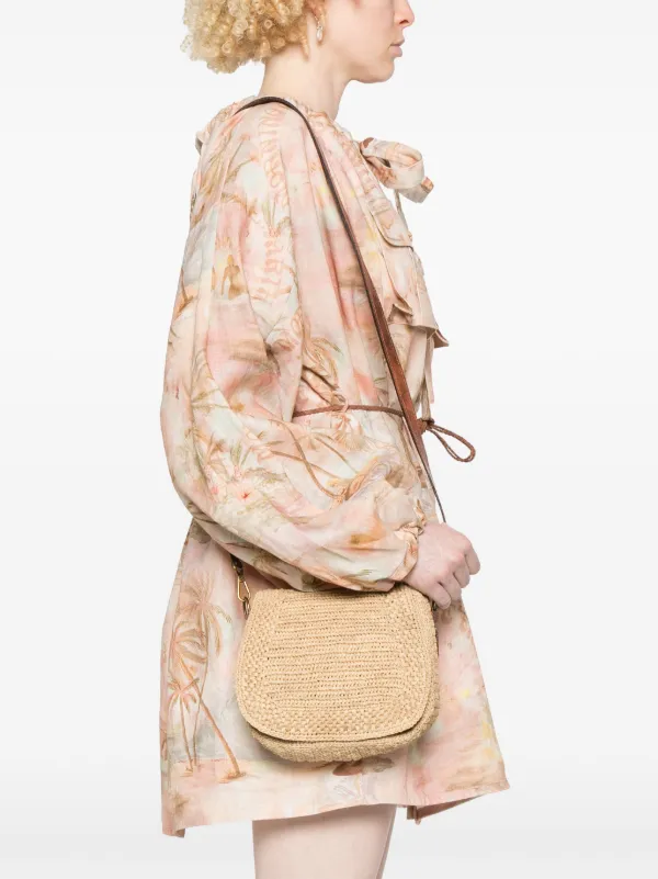 ショルダーバッグ・ポシェット IBELIV SS25 Crossbody bags (TIA DARK TEA) RAFFIA Flap Bag - TIA | IBELIV