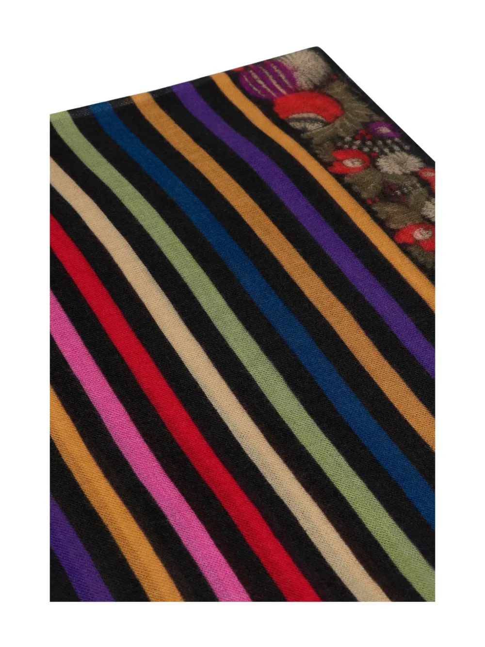 ETRO striped floral-detail scarf | Black | Image 1