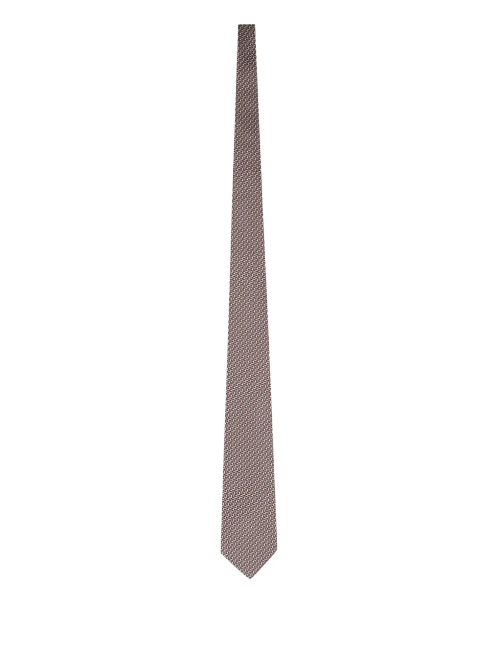 Zegna Stropdas met geometrisch patroon Bruin