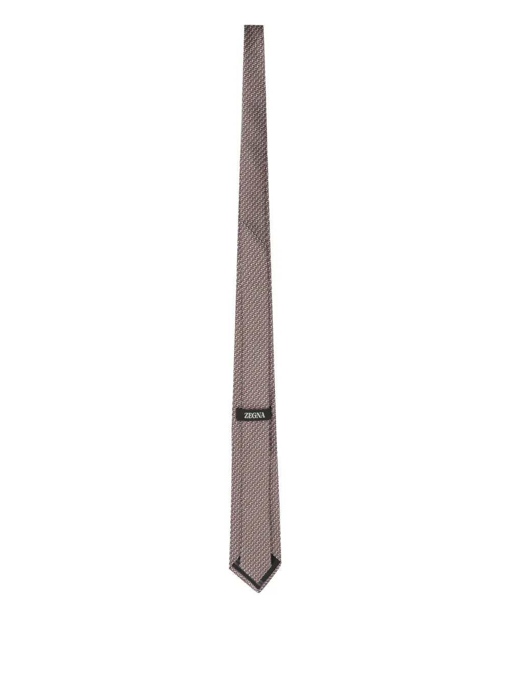 Zegna Stropdas met geometrisch patroon Bruin