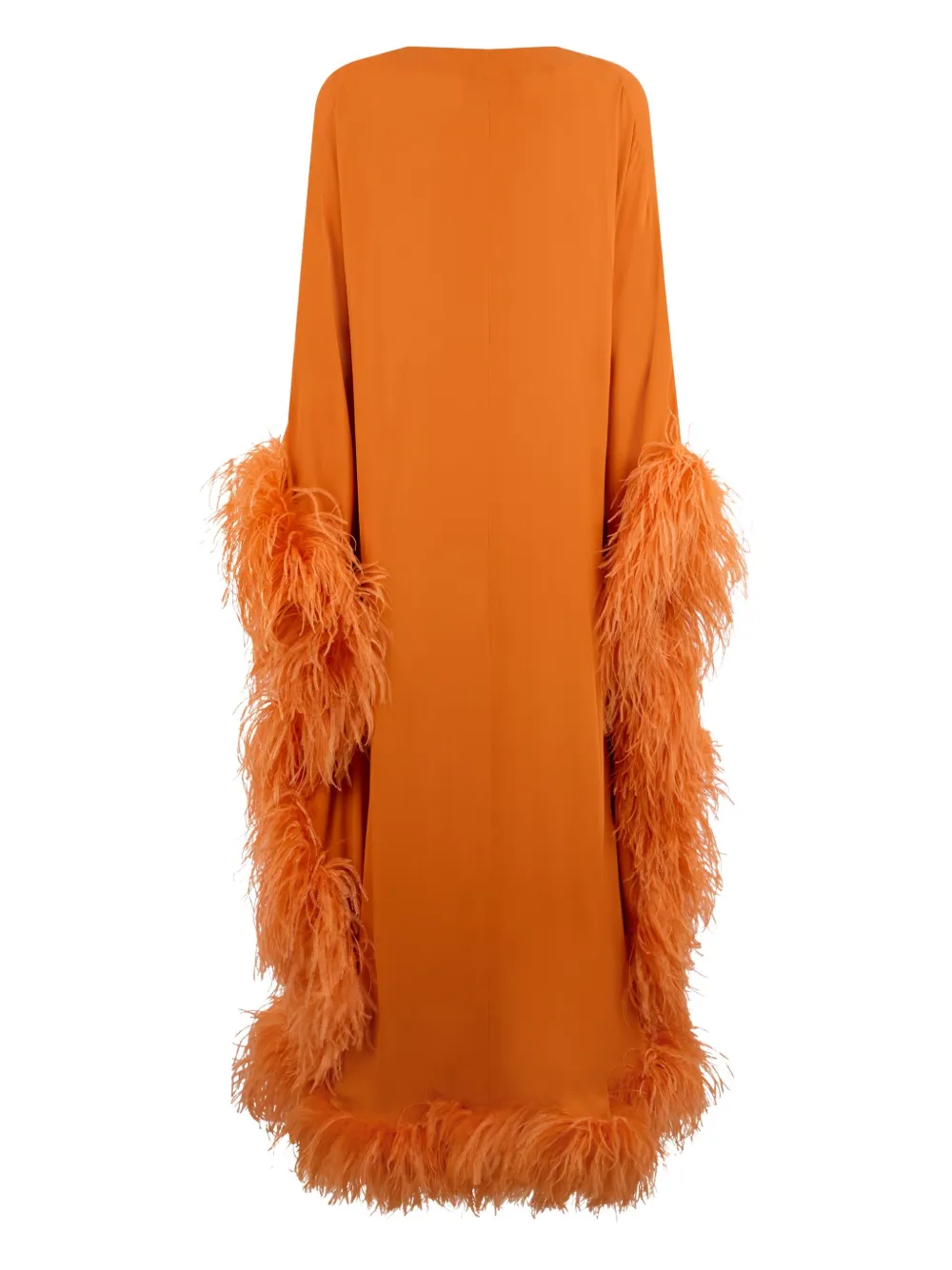 Valentino Garavani feather-trim dress - Oranje