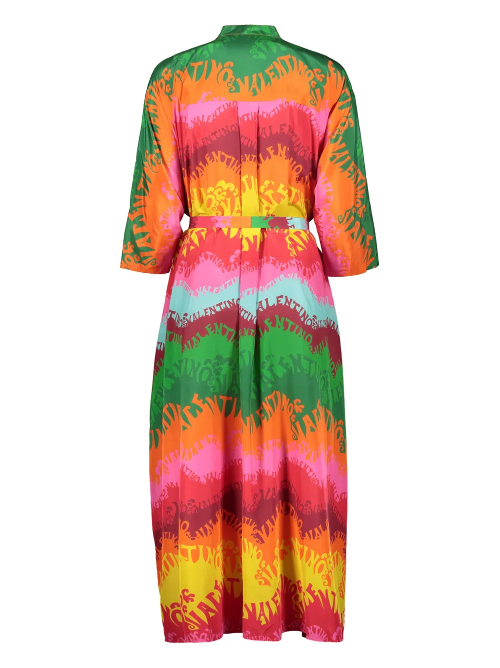 Valentino Garavani belted printed dress - Oranje