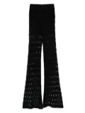Roberto Collina lace-effect knitted trousers - Black