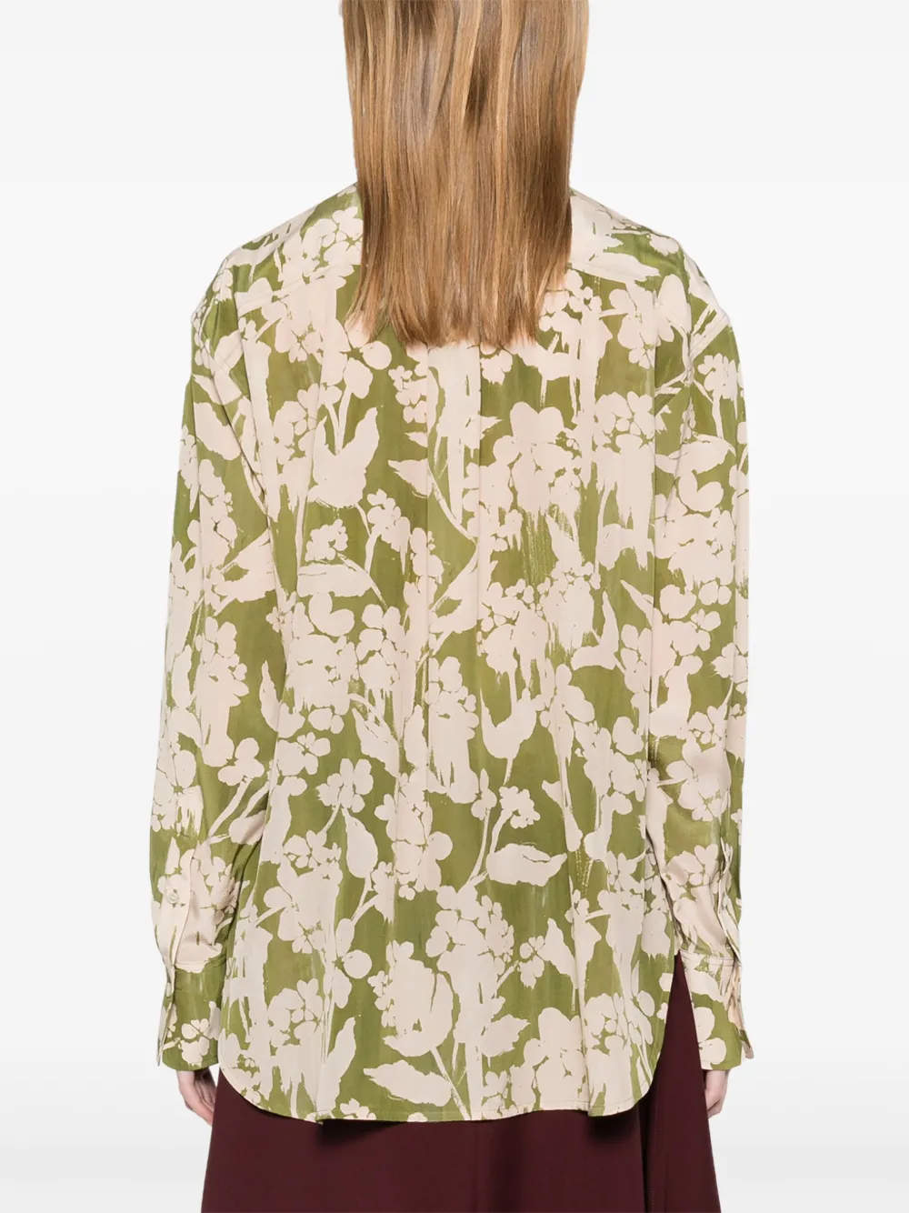 Shop Victoria Beckham Floral-print Shirt In Green