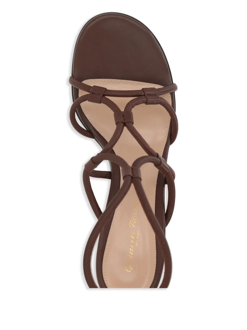Gianvito Rossi Leather Sandal With Intricate Straps In Brown