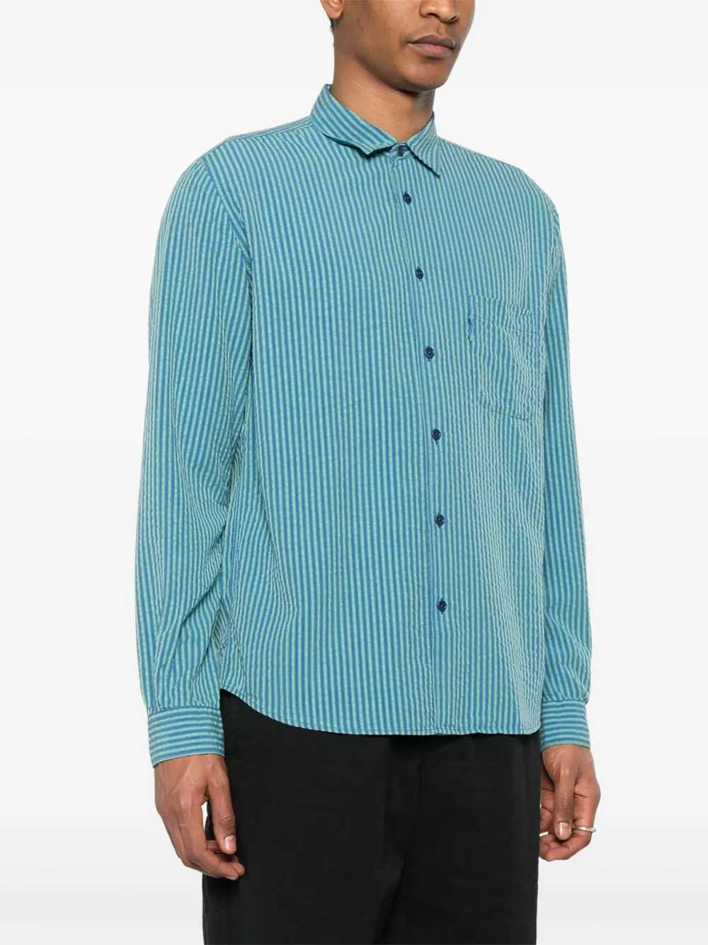Ymc You Must Create Curtis Shirt In Blue