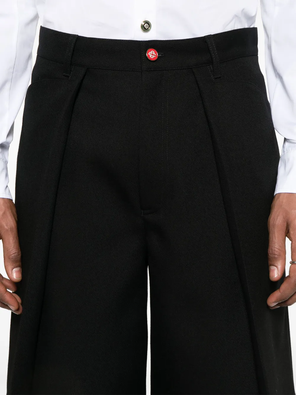 Casablanca Geplooide shorts Zwart