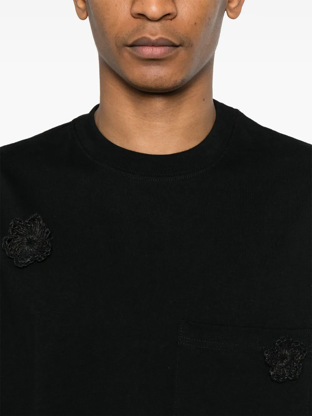 Song For The Mute T-shirt met Daisy-applicatie Zwart