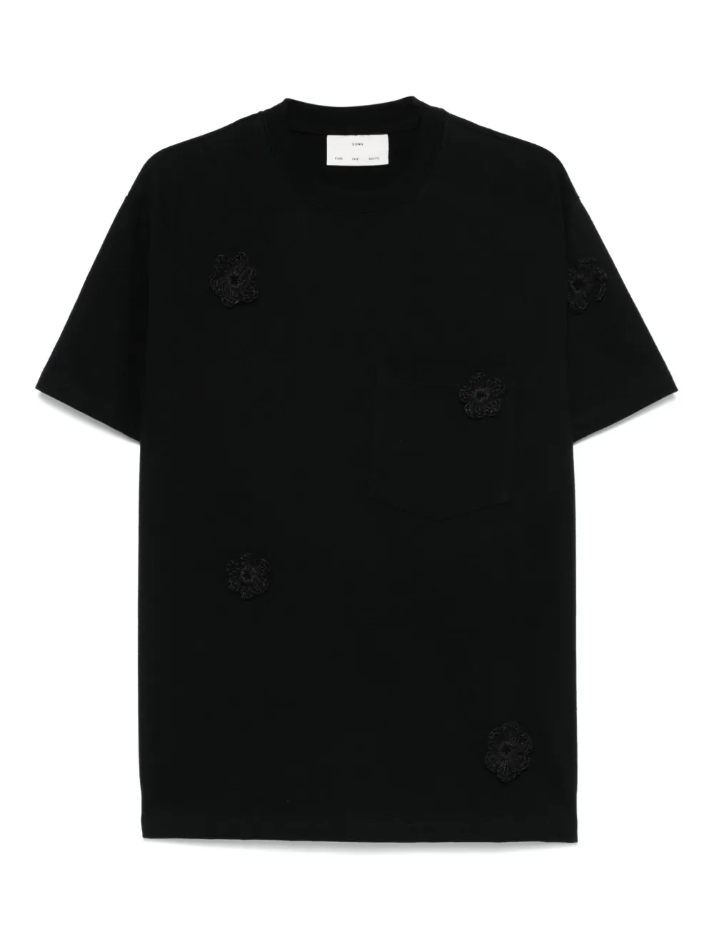 Song For The Mute T-shirt met Daisy-applicatie Zwart