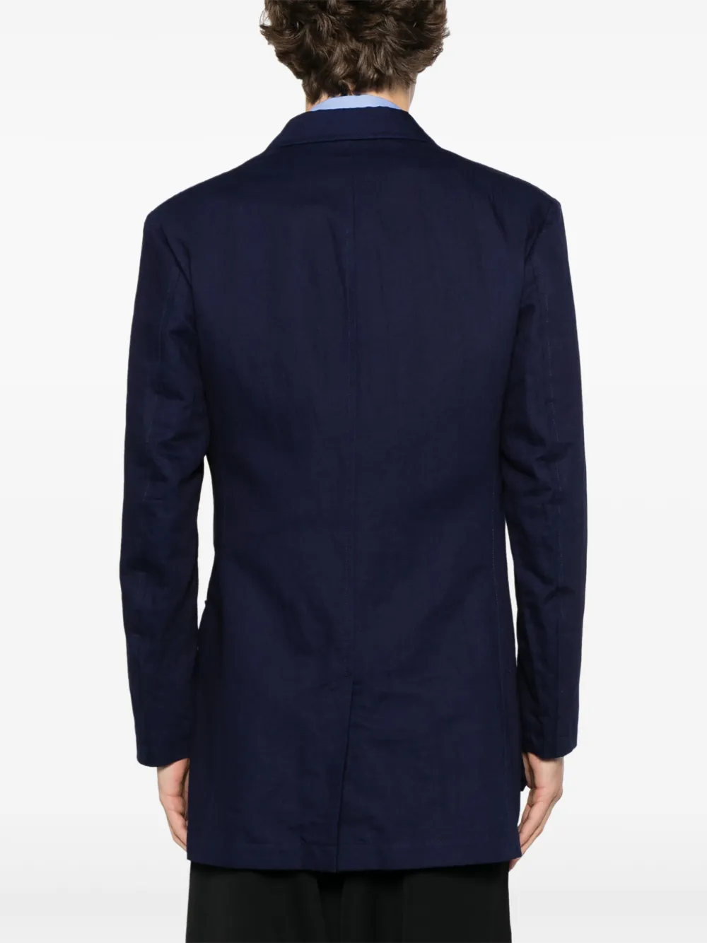 Yohji Yamamoto Blazer met enkele rij knopen Blauw