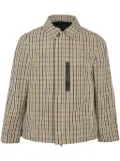 Yves Salomon check-pattern leather-detail jacket - Neutrals