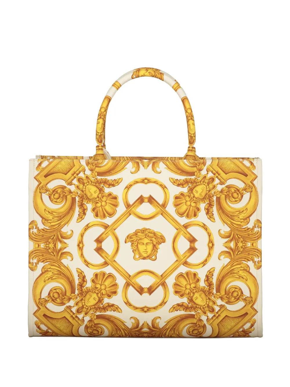 Versace Medusa Barocco Tote Bag In Neutrals