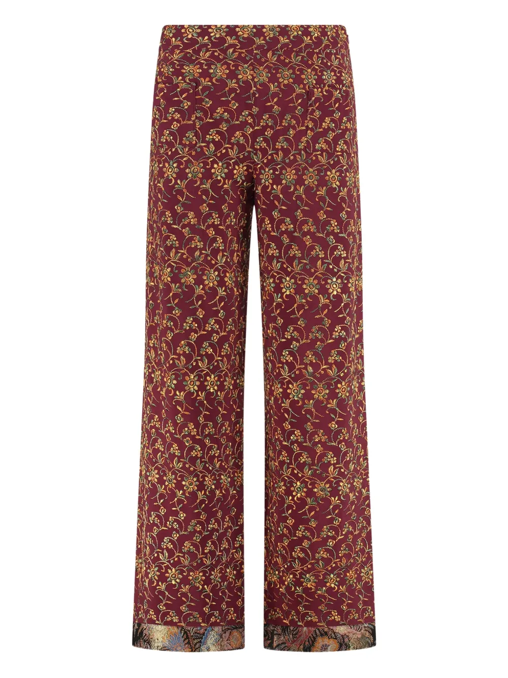 Etro Printed High-rise Trousers In Red
