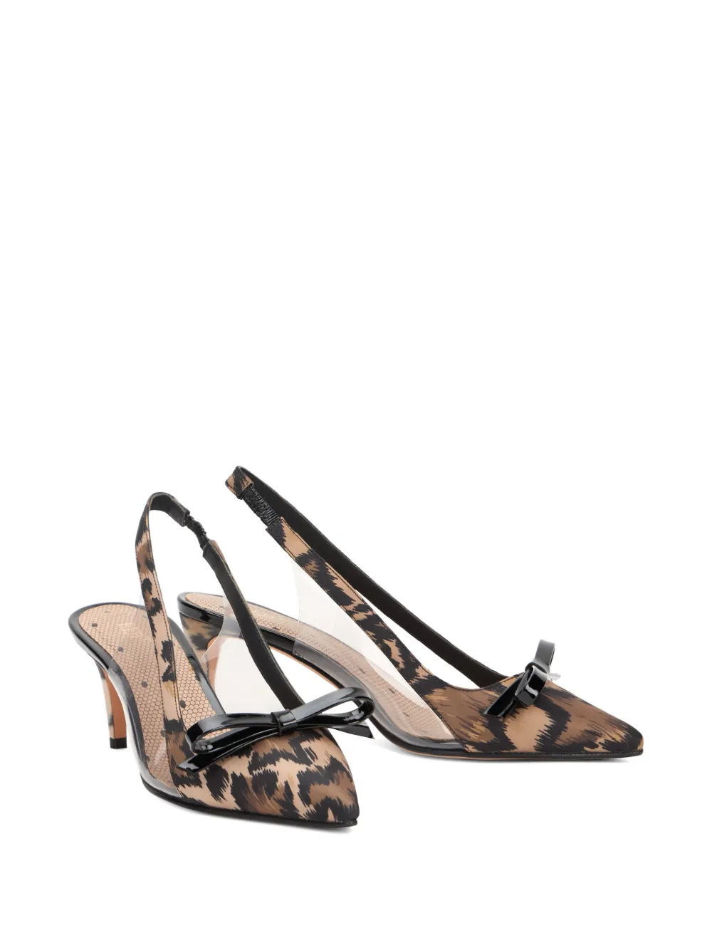 RED(V) Pumps met dierenprint en strik Wit
