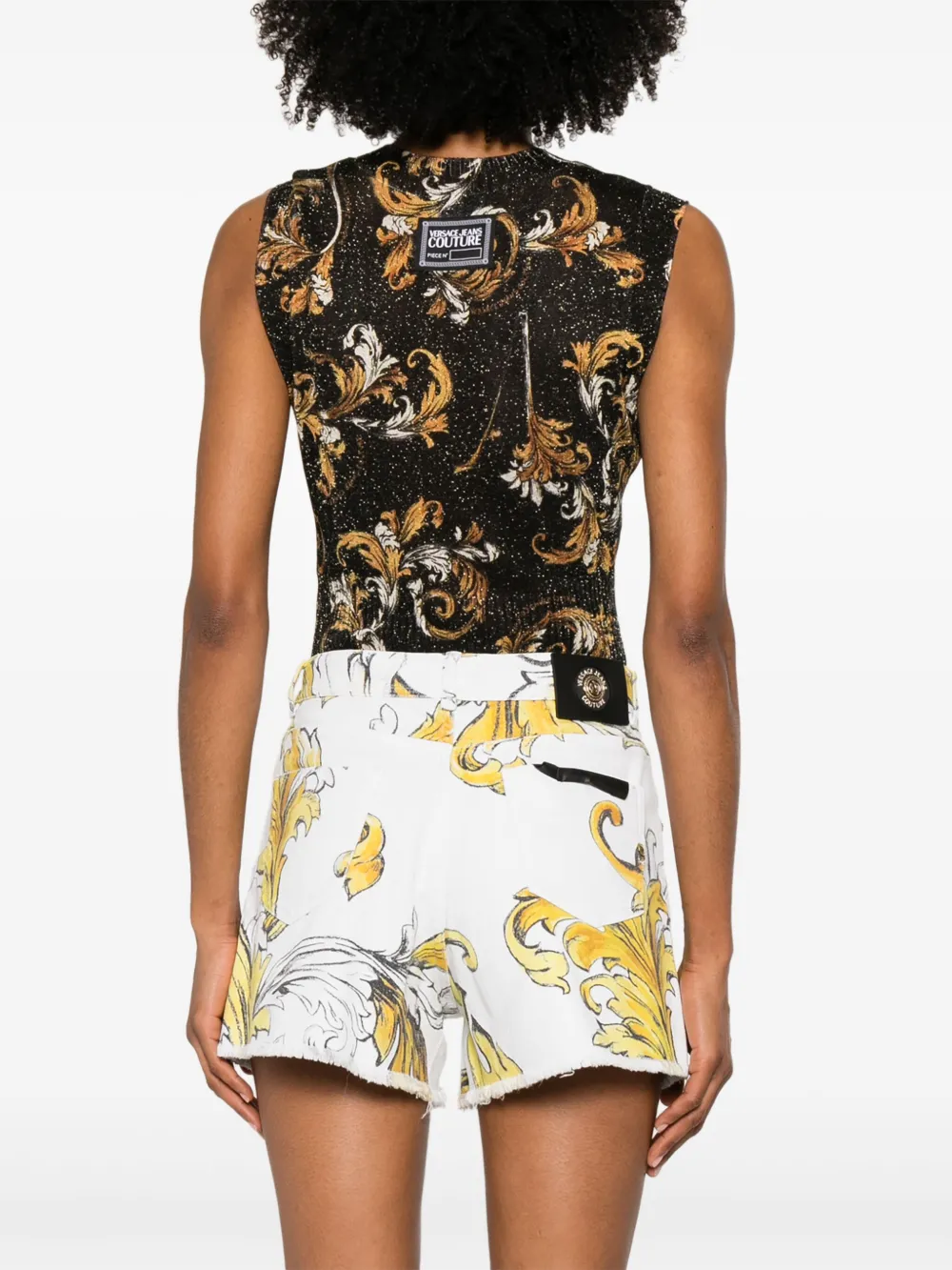 Versace Jeans Couture Barocco top Zwart