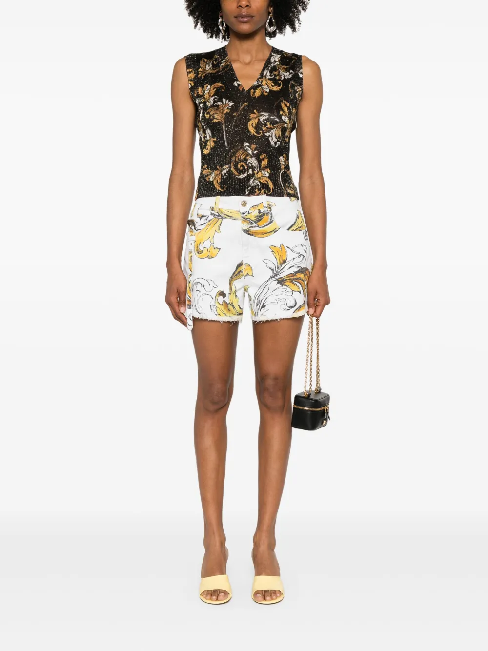 Versace Jeans Couture Barocco top Zwart