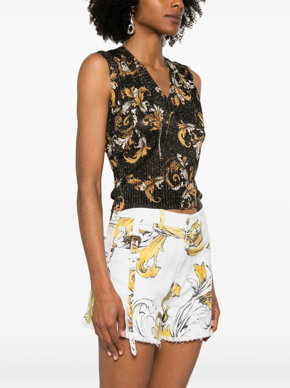 Versace Jeans Couture Barocco top Zwart