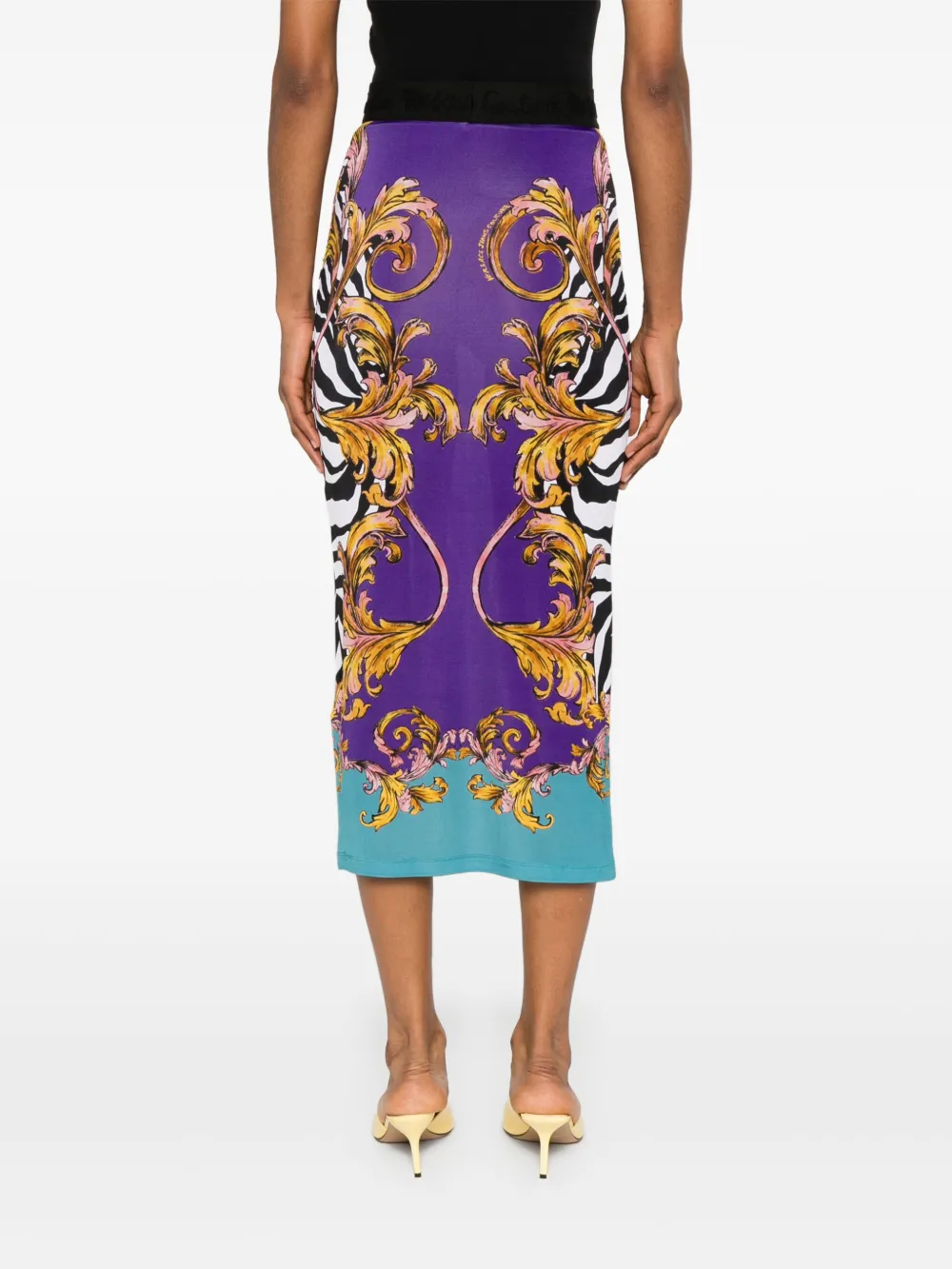 Versace Jeans Couture Barocco maxi-rok Paars