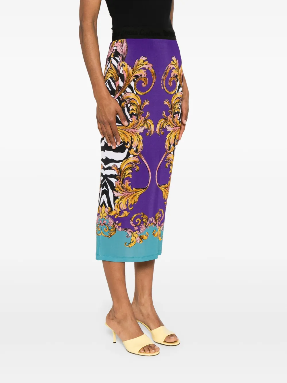 Versace Jeans Couture Barocco maxi-rok Paars