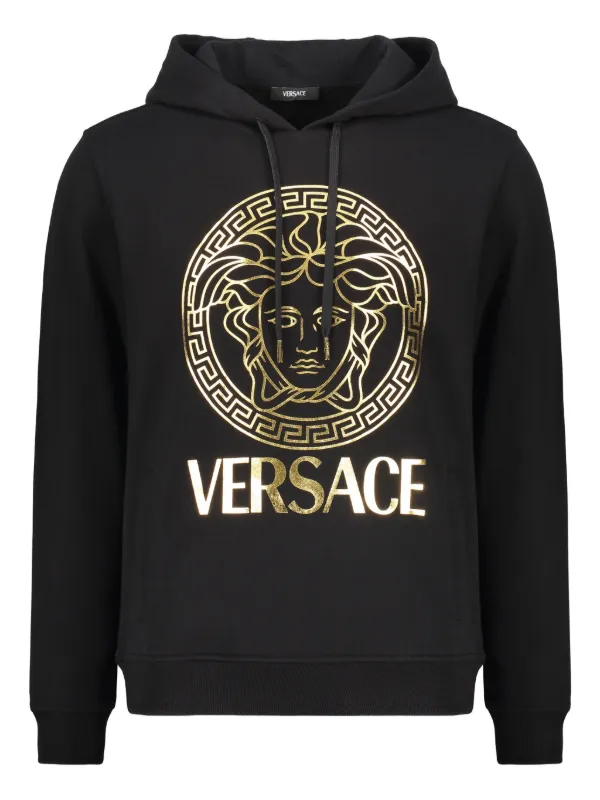 パーカー・フーディ Versace Black Cotton Sweatshirt Versace Cotton Hoodie | Black | FARFETCH