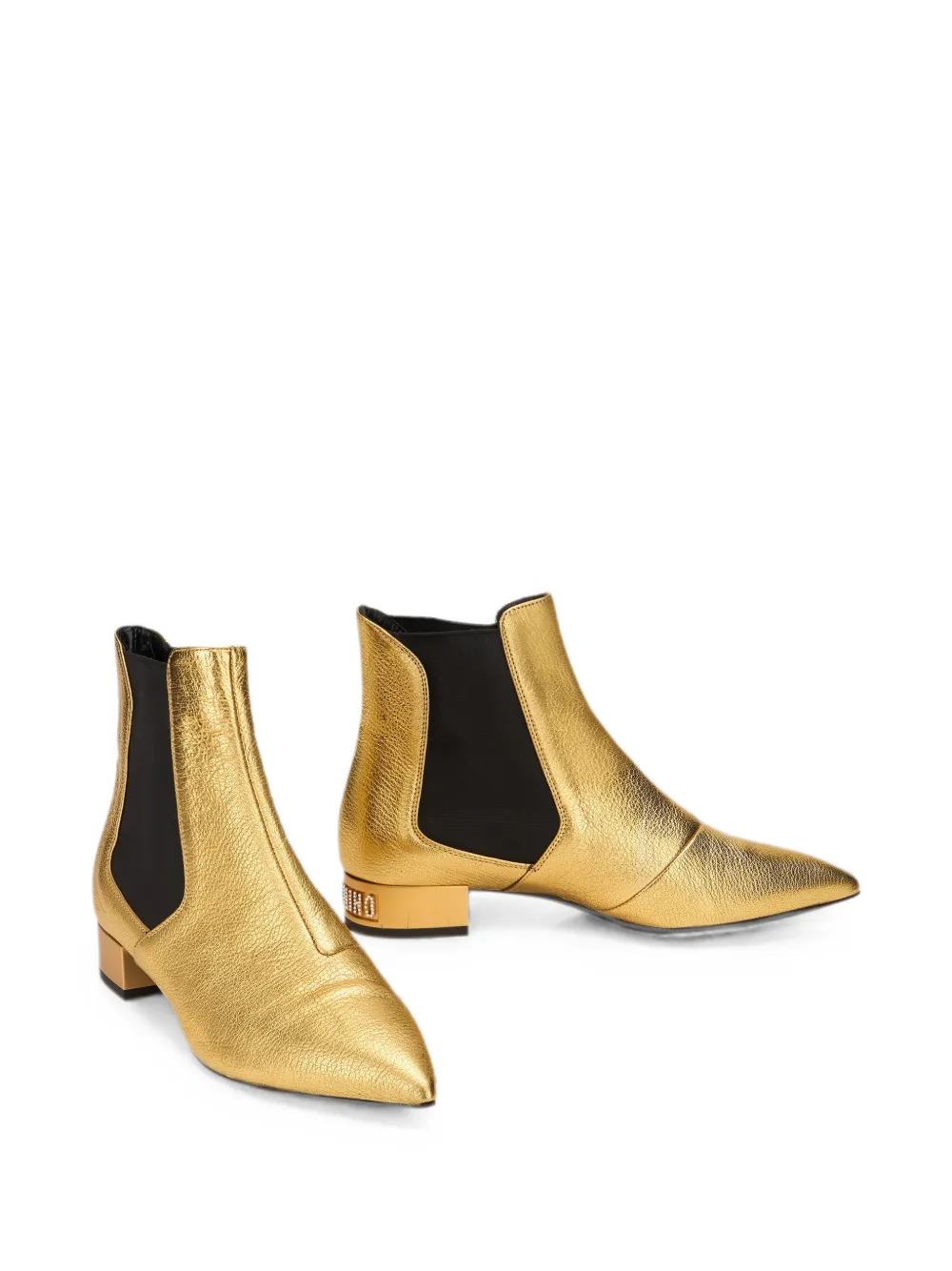 Moschino logo-plaque Chelsea boots Goud
