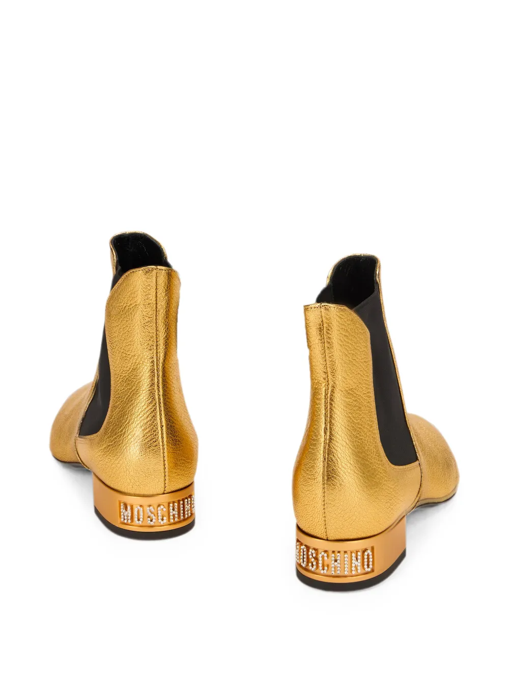 Moschino logo-plaque Chelsea boots Goud
