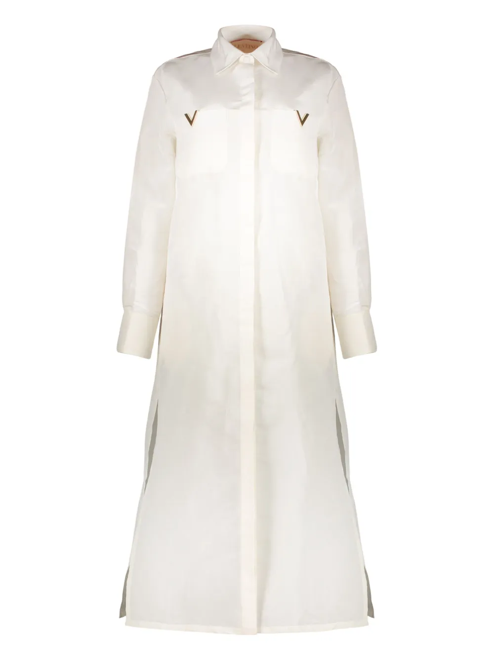Valentino Garavani VLogo Signature shirt maxi dress - ホワイト Valentino Garavani VLogo Signature shirt maxi dress - ホワイト