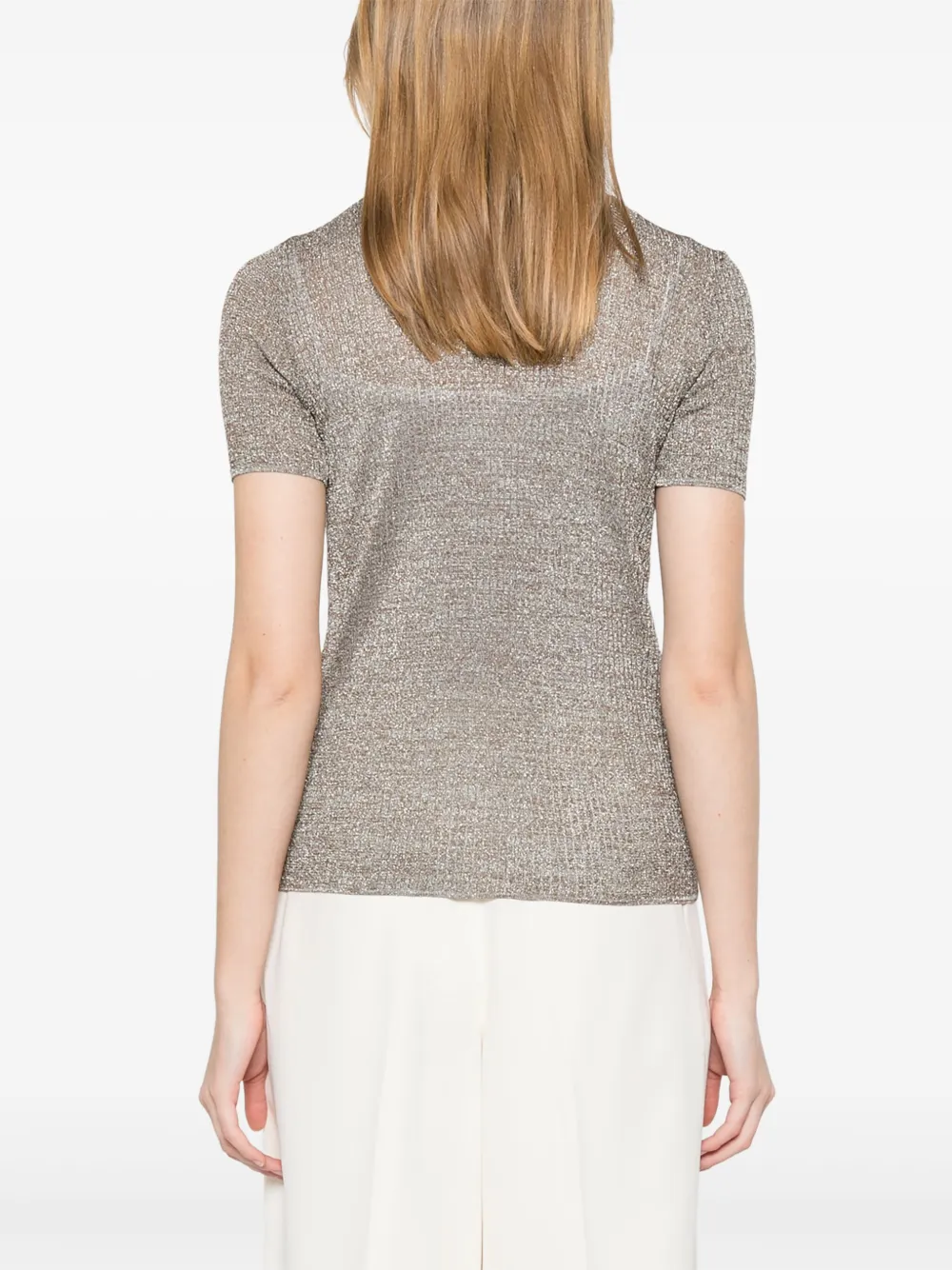Roberto Collina Lurex T-shirt Zilver