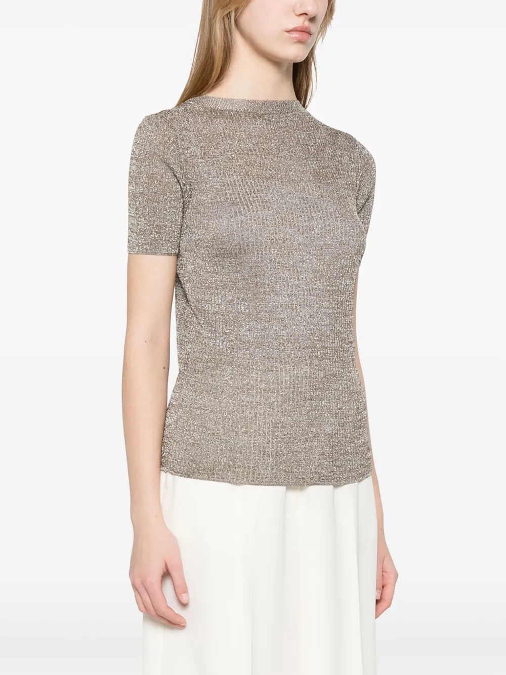 Roberto Collina Lurex T-shirt Zilver
