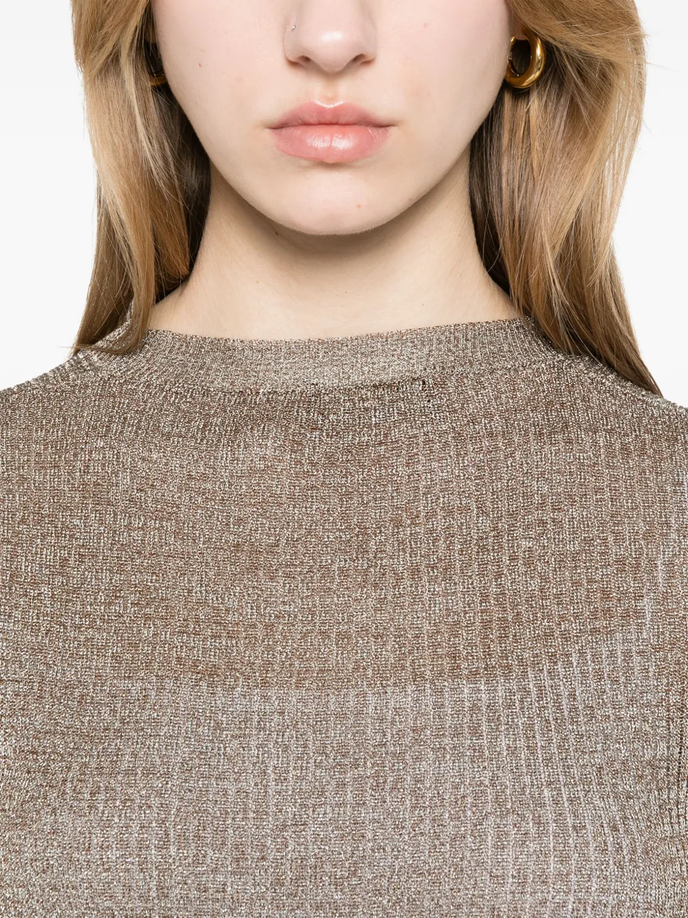 Roberto Collina Lurex T-shirt Zilver