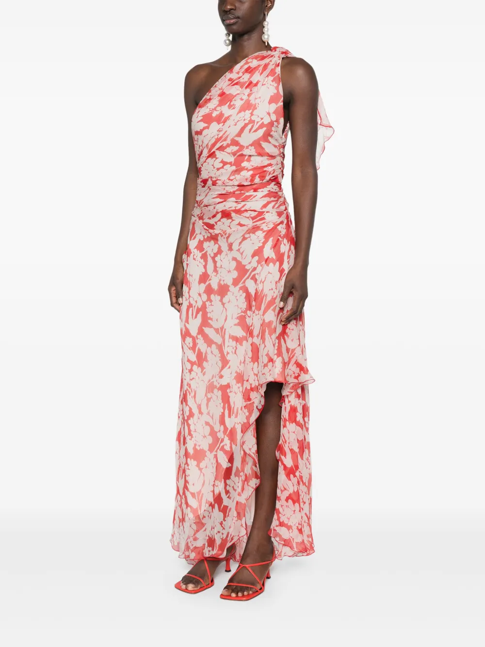 Victoria Beckham Asymmetrische midi-jurk Rood