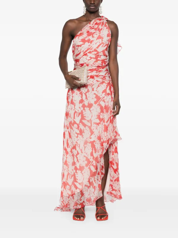 Victoria Beckham one-shoulder Midi Dress | Red | FARFETCH