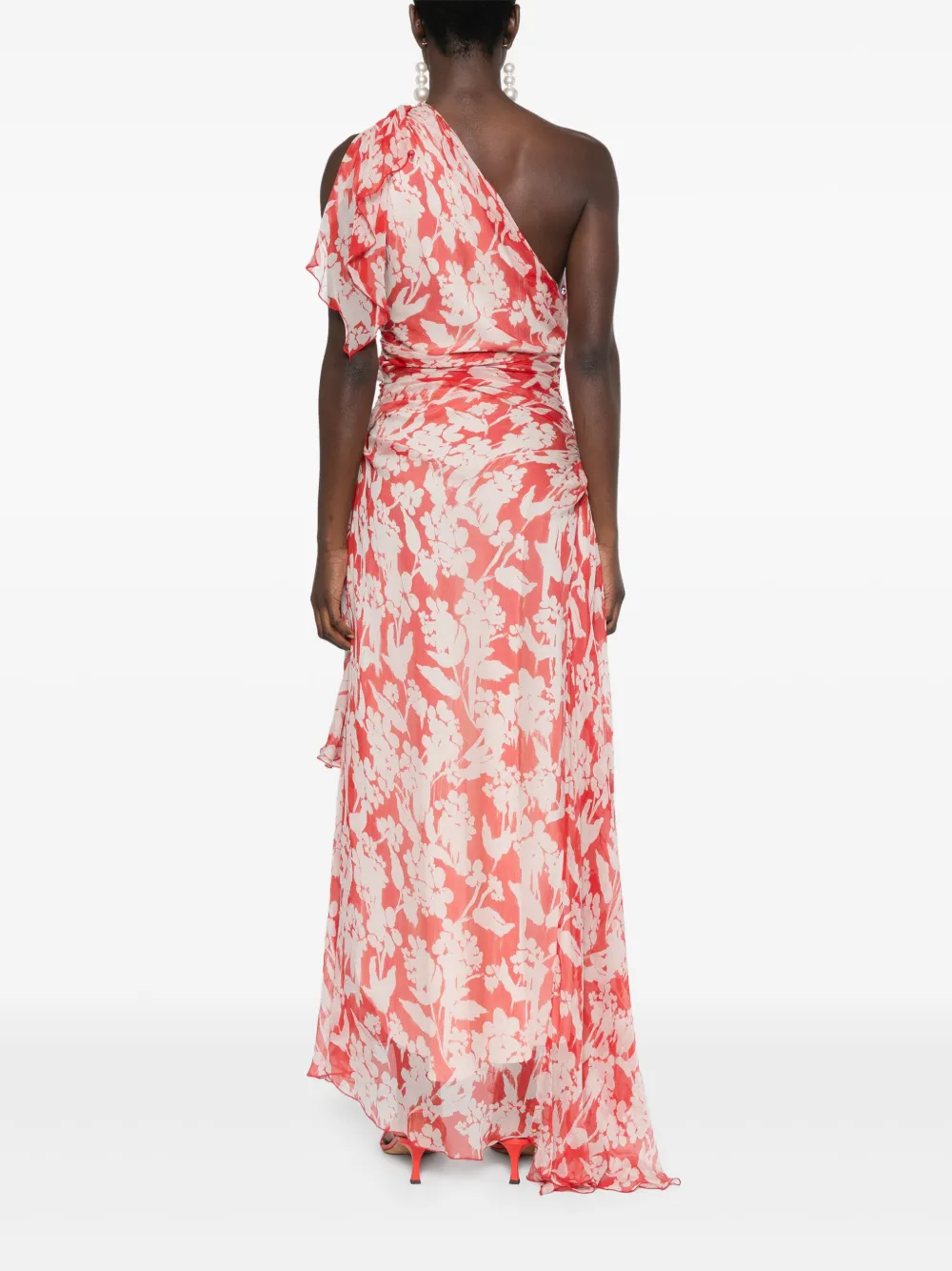 Victoria Beckham Asymmetrische midi-jurk Rood