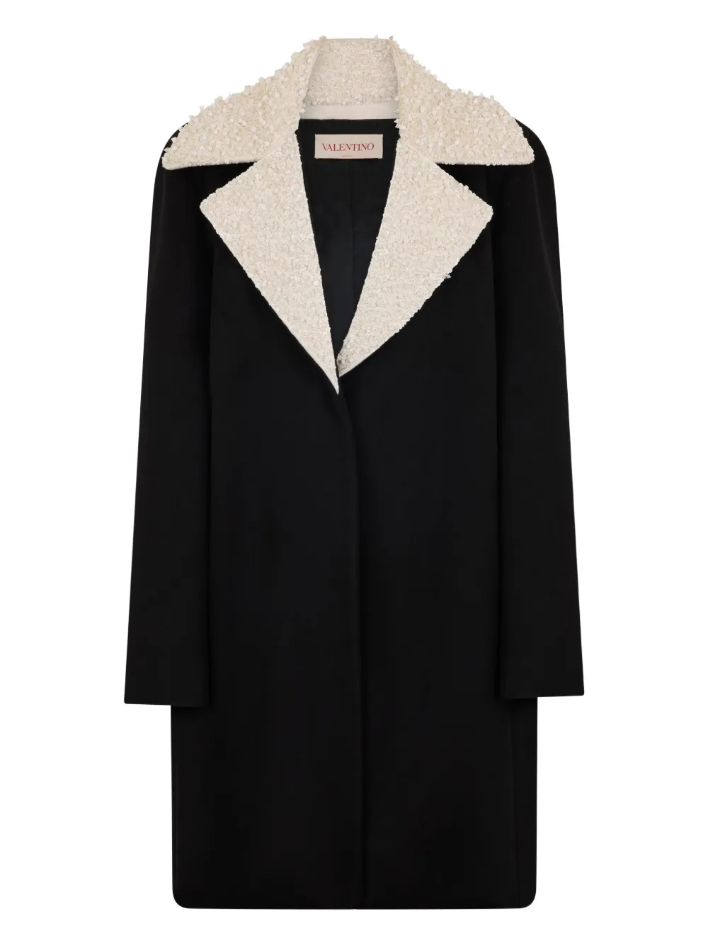 Valentino Garavani shearling-collar coat - Schwarz