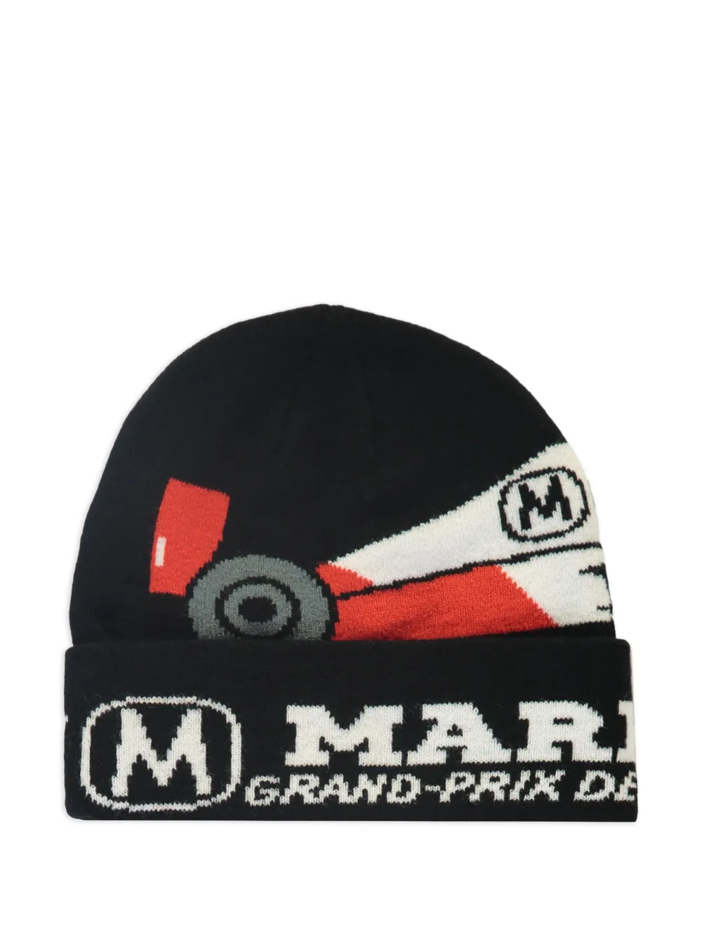 MARKET Muts met intarsia logo Zwart
