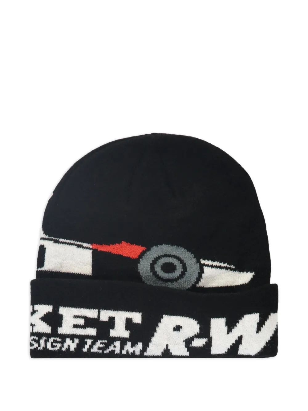 MARKET Muts met intarsia logo - Zwart