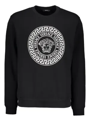VERSACE ロゴ スウェットシャツ 黒 Versace（ヴェルサーチェ）メンズ スウェットシャツ - FARFETCH