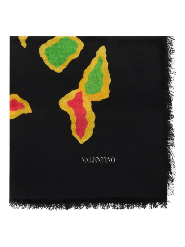 Valentino Garavani Fringe-detail Scarf in Black