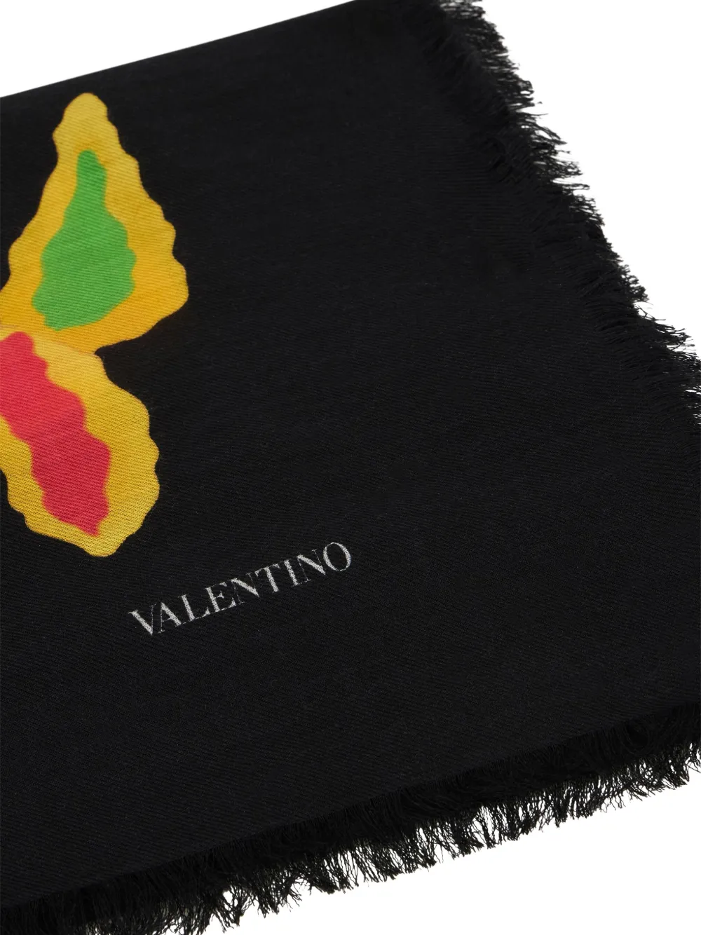 Valentino Garavani fringe-detail scarf - Zwart
