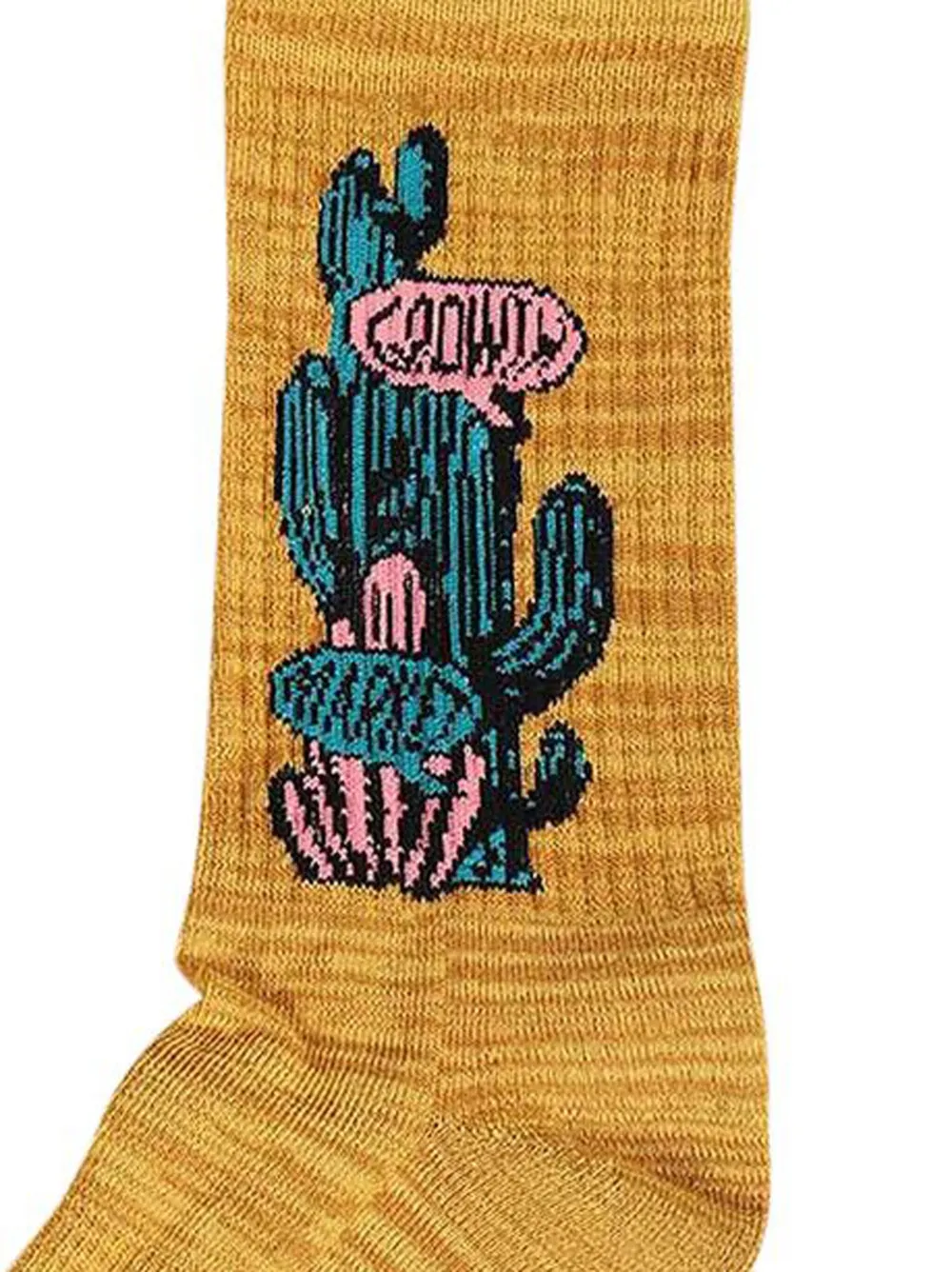  Market Cactus-design Logo-detail Socks - Yellow 