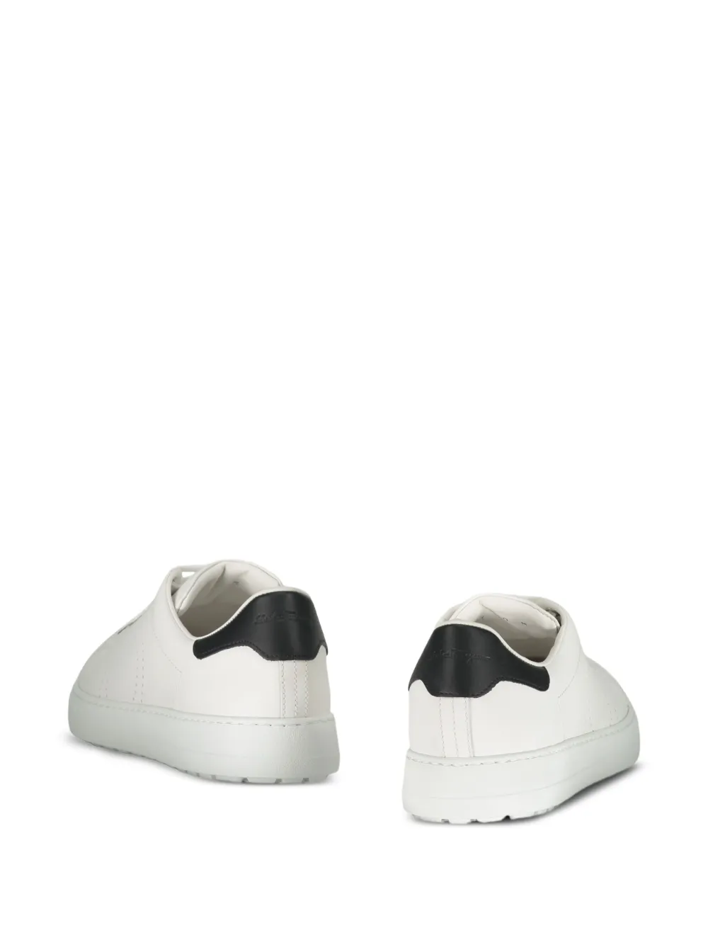 Ferragamo gancini-perforated leather sneakers White