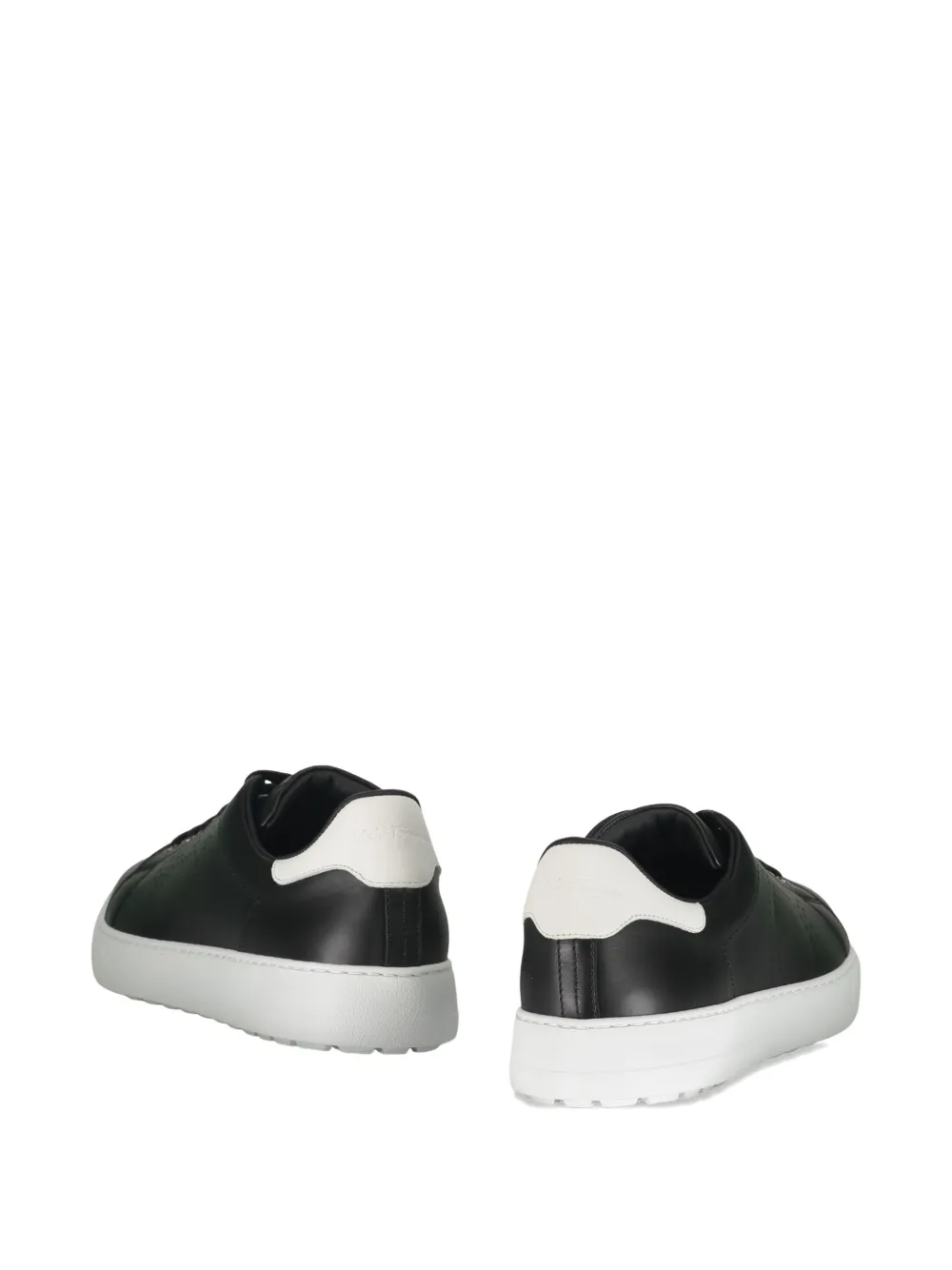Ferragamo perforated leather low-top sneakers Black